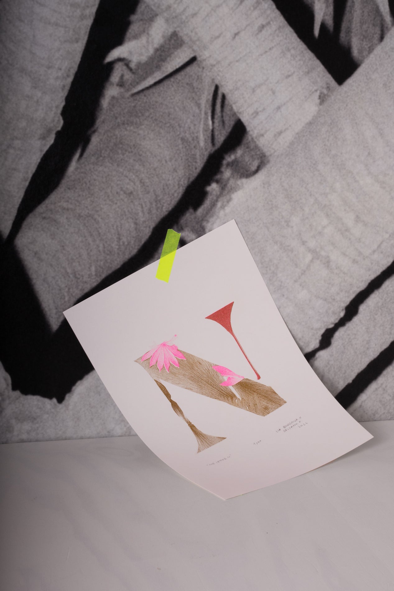 RISO принт А4 с монограм "N"