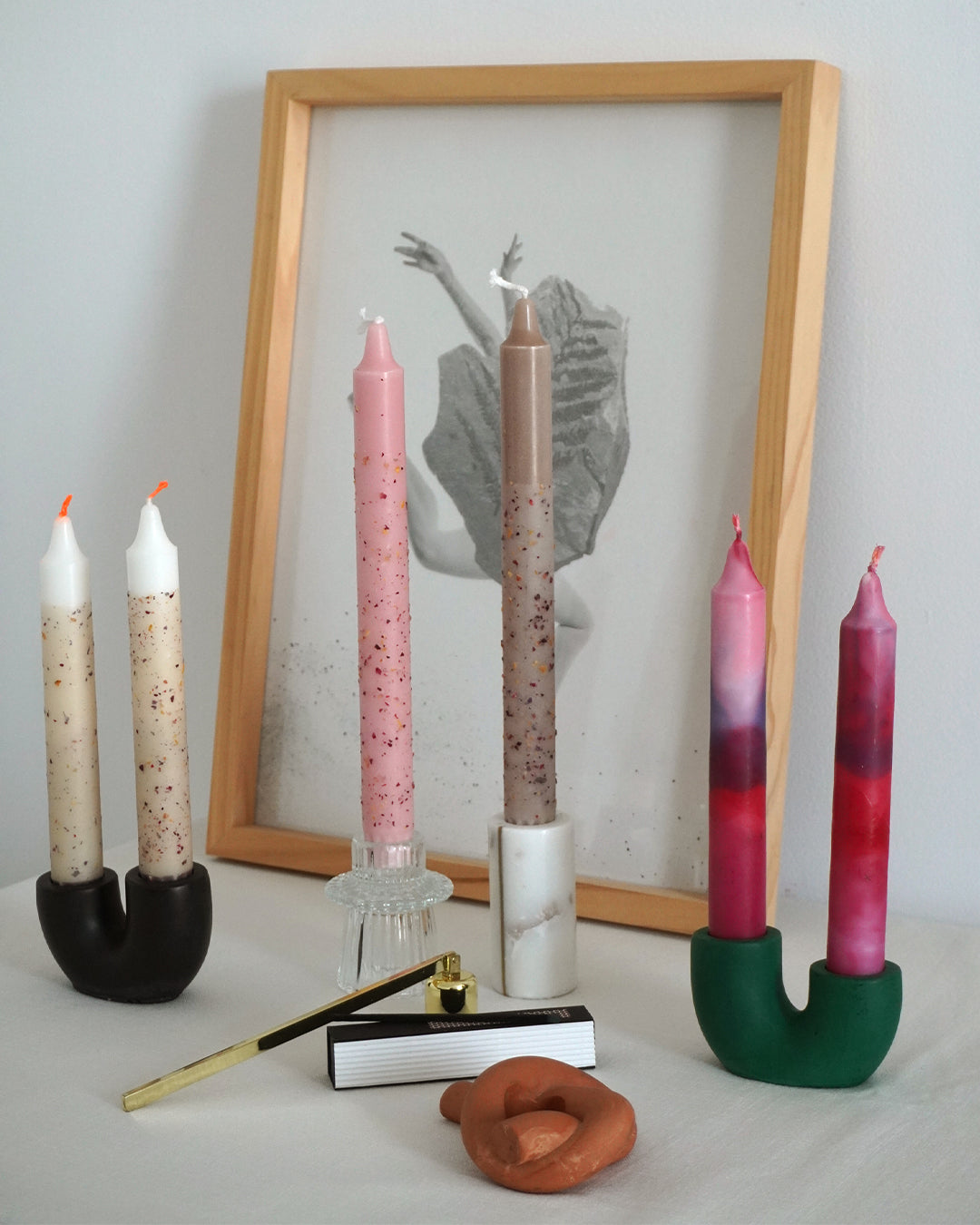 Комплект 2 бр. ROSE DUST 02 багрени свещи