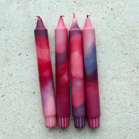 Комплект 4 бр. FLAMINGO SUNSET багрени свещи